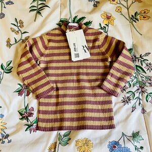 Zara baby striped ribbed mock neck LS
